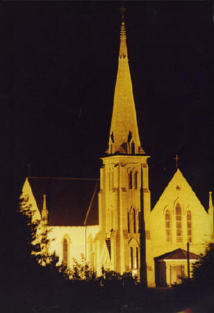 Night Illumination of Bundoran Church. The lighting of the church was put in place as a millennium project in 2000