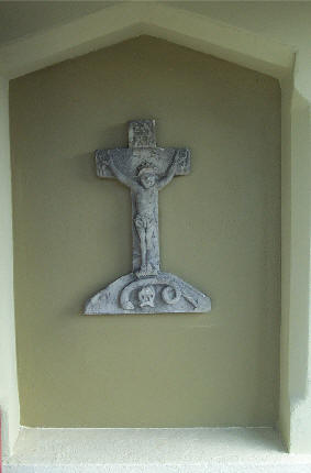 Bundoran Church - Bundoran Stone Cross incorporated into New Pastoral Centre Porch, originally was incorporated into North Porch of Church